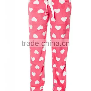 Pink Heart Plush Pants Cute Cotton Women Sleepwear thumbnail-2