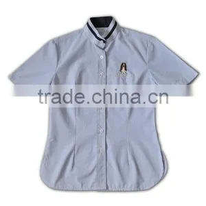 100% Cotton Design China Made Short Sleeve Ladies Formal Checks Shirts Designs thumbnail-4