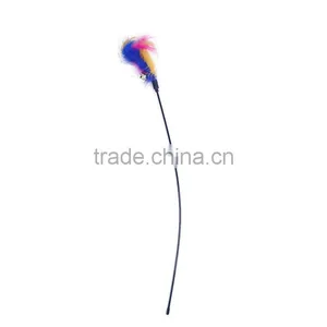 Plastic Wand Pet Teaser Feather Multicolor thumbnail-1