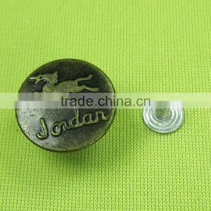 Classic Antique Shank Button 17mm Custom Logo Denim Metal Tack Button for Jeans thumbnail-3