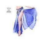 Blue Long Slit 120D Chiffon Belly Dance Skirts For Dancing Competition thumbnail-1