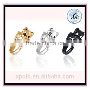 FACTORY PRICE New 2016 Wholesale 18k White Gold Plated Cat Ring thumbnail-1