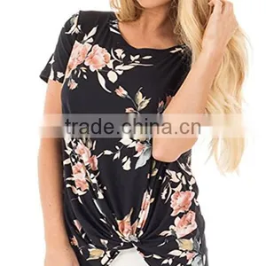 New Design 2017 Summer Short Sleeve Floral Blouse thumbnail-2