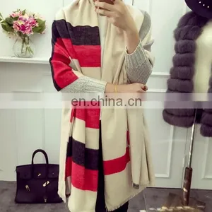 Solid Cashmere Textile Scarf Shawl Autumn for Women Cape Fringe Fashion Scarves thumbnail-4