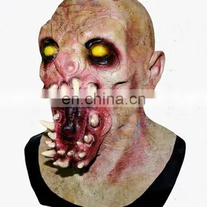 Evil Halloween Costume Fangs Fanged Alien Creature Monster Mask thumbnail-1