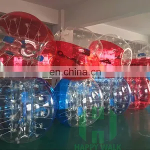 Half Clear and Half Red/Blue 0.8mm 100% TPU 1.5m Dia Bubble Soccer Inflatable Giant Globe Ball Body Bumper Ball for Adult thumbnail-2