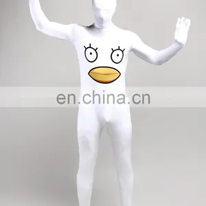 Unisex Adult White Morph Suits Duck Chicken Print Cosplay Party Costume thumbnail-4