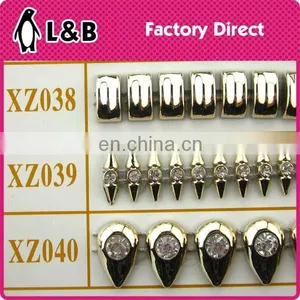 Wholesale Rhinstone Gold Plastic Trim Banding Plastic Wedding Dress Flower Appliques thumbnail-4