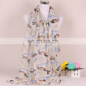 New Style Spring Print Knitted Silk Voile Scarf Women Fashion Scarf thumbnail-3