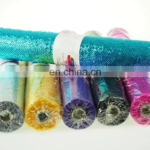 Solid 100% Sparkle Shiny Metallic Decorative Wrap Mesh Roll thumbnail-1