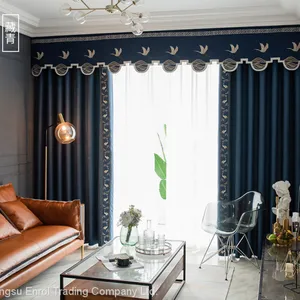 Chinese Embroidery Double-side Cottton and Linen Curtain thumbnail-1