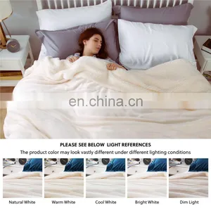 Super Cream Tapestry Big King Size Microfiber Thick Sherpa Blanket For Sale thumbnail-3
