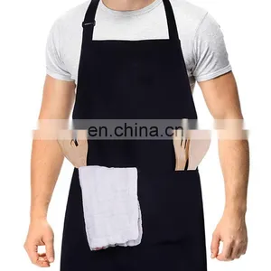 Adjustable Polyester Cotton Kitchen Apron Set With Hats And Pockets Waterproof Chef Apron in Home Kitchen With Custom Logo thumbnail-1