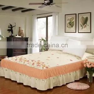 Made in China King Queen Single Size Cotton Fitted Hotel Pigment Printing Bed Skirt thumbnail-1