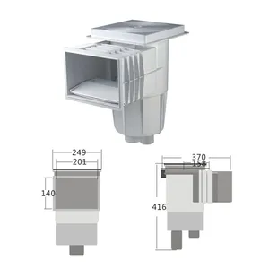 High Quality Swimming Pool Filtration Plastic Fitting Standard Wide Mouth Pool Skimmer ABS Wall Skimmer for Water Treatment thumbnail-3