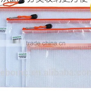 Customized Logo Design Wholesale Pvc Ducument Bag With Pink Flap thumbnail-2