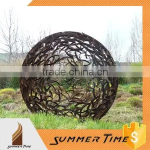 Garden Abstract Rolling Hollow Ball Sculpture thumbnail-1