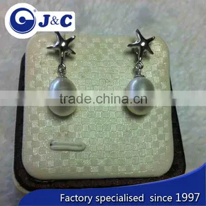 Real Nature Back Pearl Earring,pearl Eardrop,pearl Ear Stud thumbnail-1