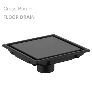 Modern Design 4 Inch Wholesale Invisible Square Stainless Steel Shower Floor Drain SUS 304 Tile Insert for Bathroom Waste thumbnail-2