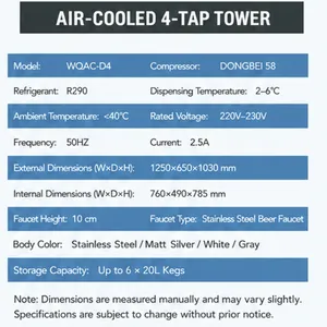 4-Tap Air-Cooled Cabinet Beer Dispenser thumbnail-2