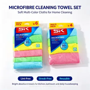 Wholesale Microfiber Cleaning Cloth 300GSM Custom Logo Lint Free Microfiber Towel for Kitchen Car Household Cleaning thumbnail-1