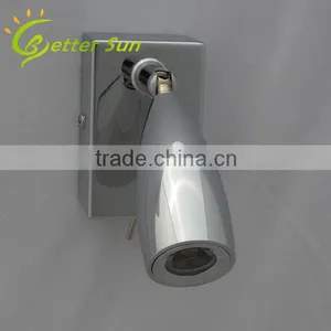 3W Chrome Color With Switch Small LED Wall Light for Bed Reading thumbnail-4
