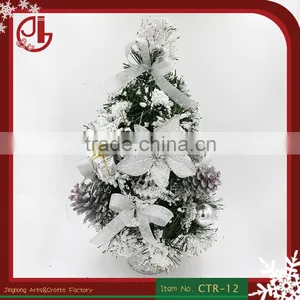 30cm Height Wholesale Artificial Christmas Tree With Silver Bowknot For Party Decoration thumbnail-1