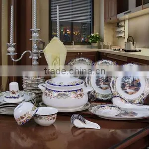 56 Pcs Ceramic Porcelain Dinner Plate thumbnail-1