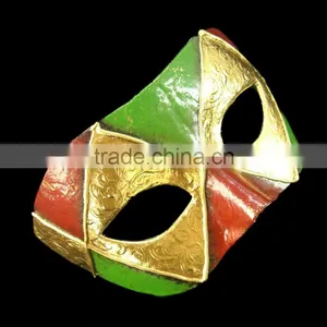 Black Wholesale Masquerade Beautiful Design Feather Mask Golden Michaels Masquerade Masks thumbnail-2