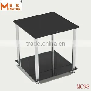 Best Selling Cheap Stainless Legs Glass Side Table thumbnail-1