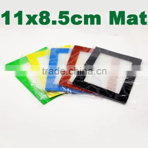 11*8.5cm Silicone Rubber Dab Mat Butane Hash Bho Oil Silicone Pad Heat Resistant Fiber Glass Silicone Wax Mat thumbnail-1