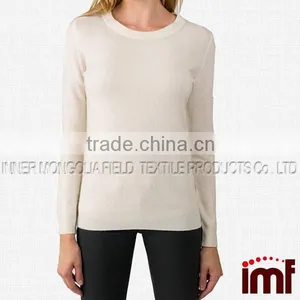 Women's 100% Cashmere Long Sleeve Crew Neck Sweater thumbnail-1