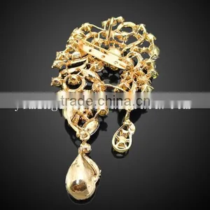 Elegant Vintage Green Fashion Brooch For Wedding Invitation thumbnail-3