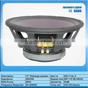 High Quality Professional Speaker 250W Speaker 12inch Subwoofer Midrange Speaker thumbnail-1