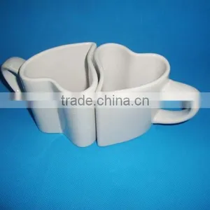 Amazing Heart Shaped Couple Mugs, Porcelain Couple Mug With OEM Design thumbnail-2