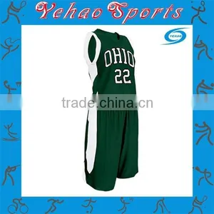 OEM Service Plain Green Mesh Basketball Jersey Uniform thumbnail-1