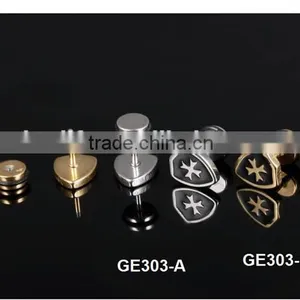 Wholesale Factory Gold Plated Stainelss Steel Cross Earrings for Men thumbnail-4
