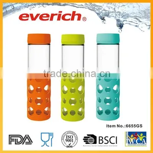 Double Layer Bicycle Glass Water Bottle With Silicone Sleeve thumbnail-1