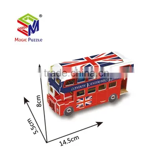 Double Deck Bus Vehicle Model 3D Paper Cardboard Jigsaw Puzzle thumbnail-1