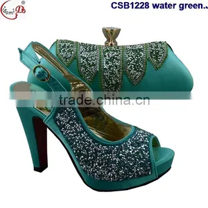 CSB1228 Chowleedee Fasion Latest Fashion Woman Italy Style High Heel Sandal Shoes With Matching Bag thumbnail-3