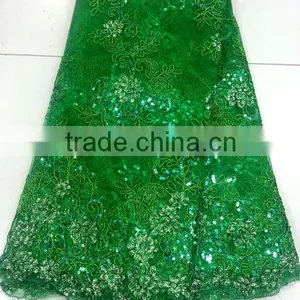 African Original Net Sequins Dry Lace Fabric for Dress/dry Lace thumbnail-1