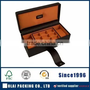 Brown & Orange Park Lane Watch & Cufflink Box thumbnail-1