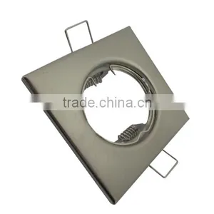 Square Brushed Satin Chrome Downlight Mains Gu10 thumbnail-2