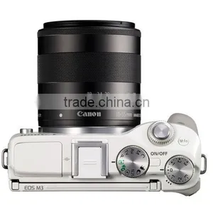 Canon EOS M3 With EF-M 18-55mm and 55-200mm Camera Kit - White DGS Dropship thumbnail-4