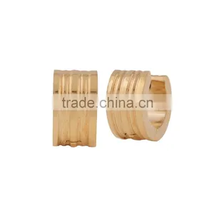 Shiny Fashion Hot Selling Women's Gold Stainless Steel Huggie Hoop Stud Earring thumbnail-3