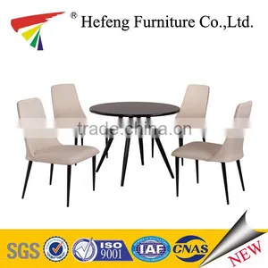 Dining Room Furniture MDF Dining Table With Beige Fabric Chair thumbnail-1