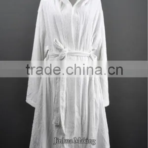 Snow White Hooded Top Class Cheap Wholesale Cotton Terry Unisex Designed Bathrobe thumbnail-1