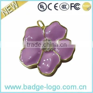 Elegant Purple Soft Enamel Pendant With Crystal thumbnail-1