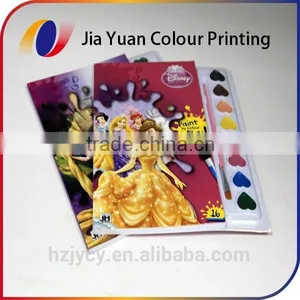 Hardback Perfect Bound Coloring Book Printing Services With Water Colour Brush thumbnail-1
