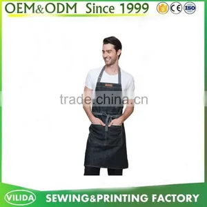 Wholesale 2016 Latest Cotton Denim Adult Home Kitchen Apron For Sale thumbnail-6